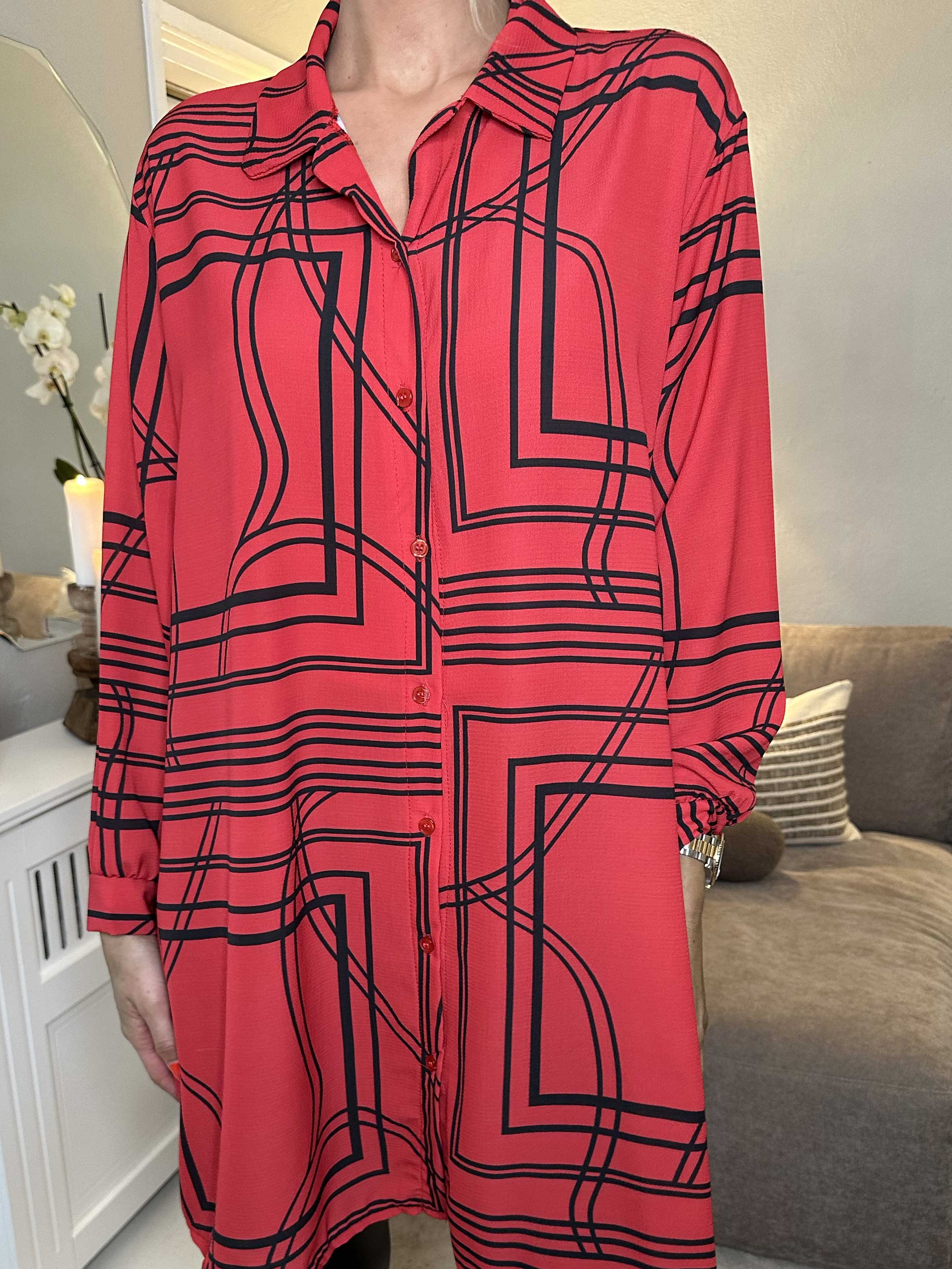 Abigail Square - Mönstrad skjortklänning